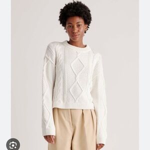 Quince 100% Organic Cotton Cropped Cable Sweater